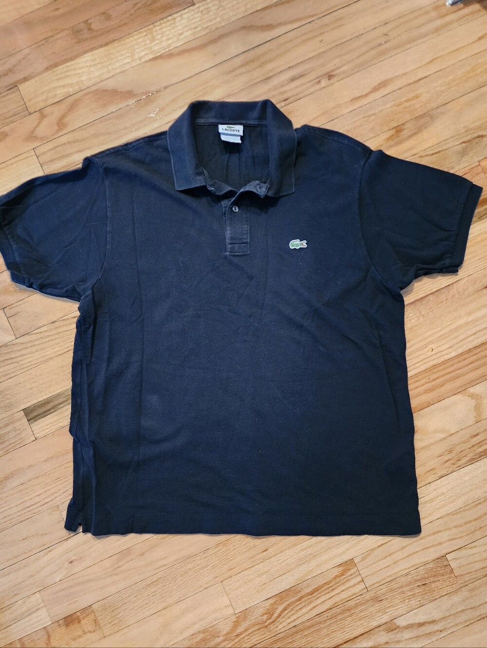 Lacoste Black Polo with Green Crocodile Logo